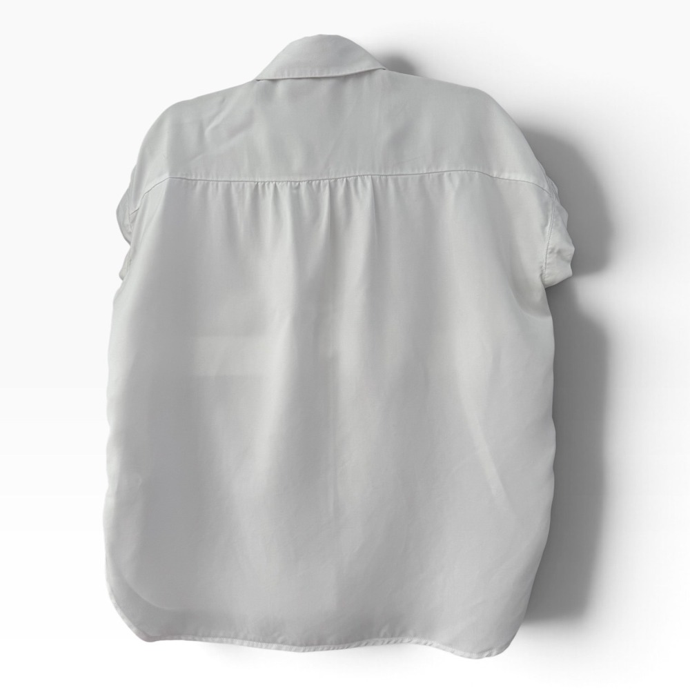 Quince Vintage Wash Tencel Camp Shirt White Women's S Relaxed Button Down - Picture 3 of 7